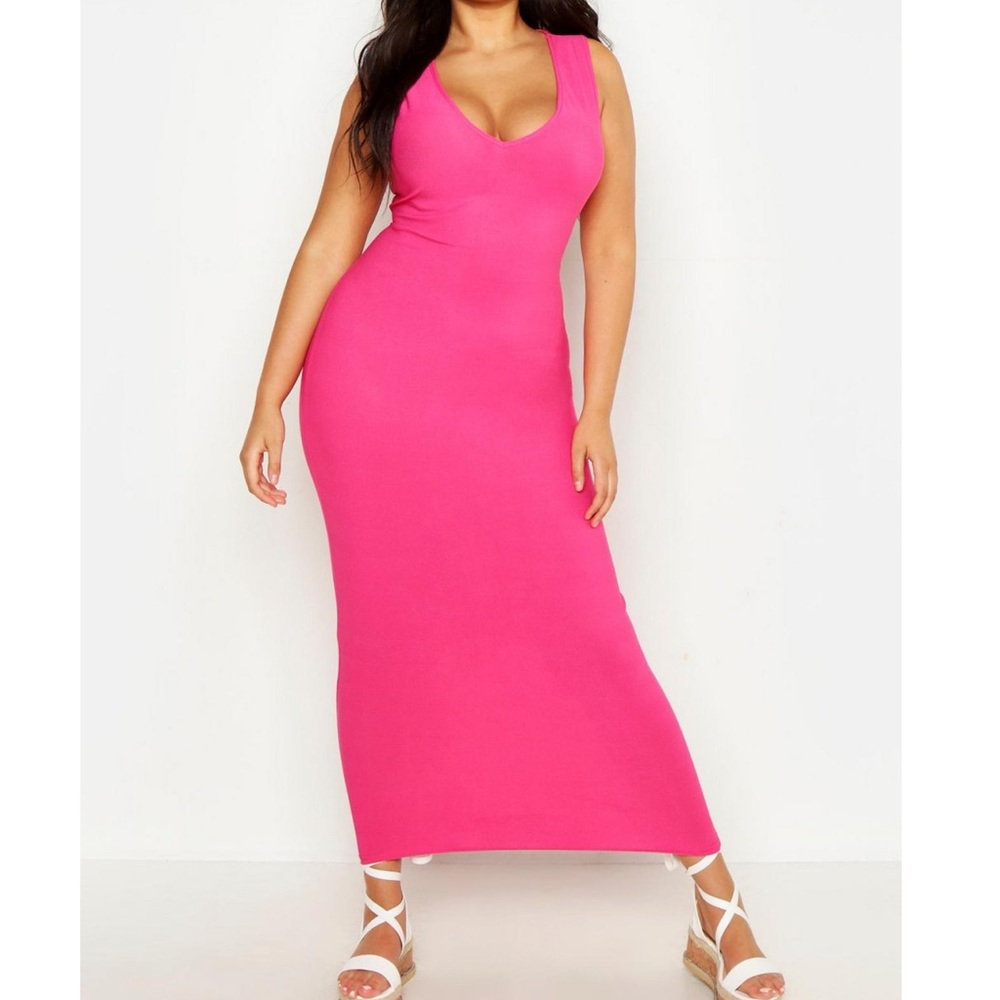 Boohoo V-Neck Maxi Dress